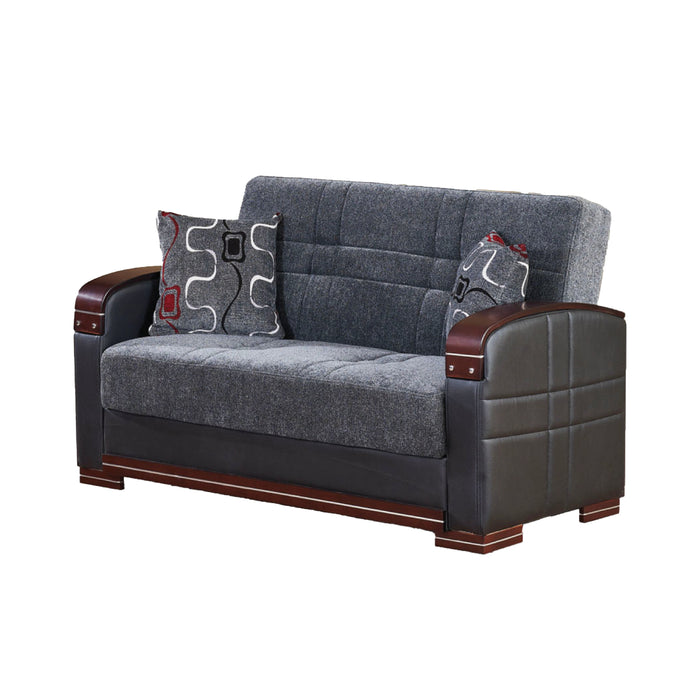 Montana 63 in. Convertible Sleeper Loveseat in Gray with Storage - LS-MONTANA 2018 - In Stock Furniture