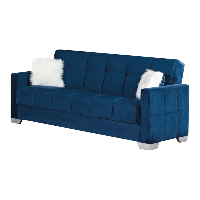 Montreal 90 in. Convertible Sleeper Sofa in Navy Blue with Storage - SB-MONTREAL-BLUE - In Stock Furniture