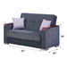 Munich 65 in. Convertible Sleeper Loveseat in Dark Grey with Storage - LS-MUNICH-DARK-GRAY - In Stock Furniture