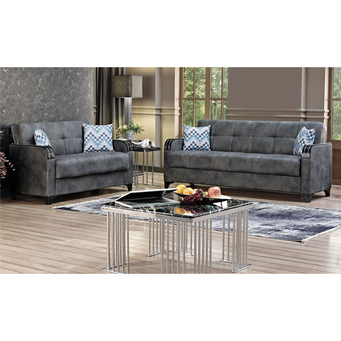 Nebraska 61 in. Convertible Sleeper Loveseat in Gray with Storage - LS-NEBRASKA - In Stock Furniture