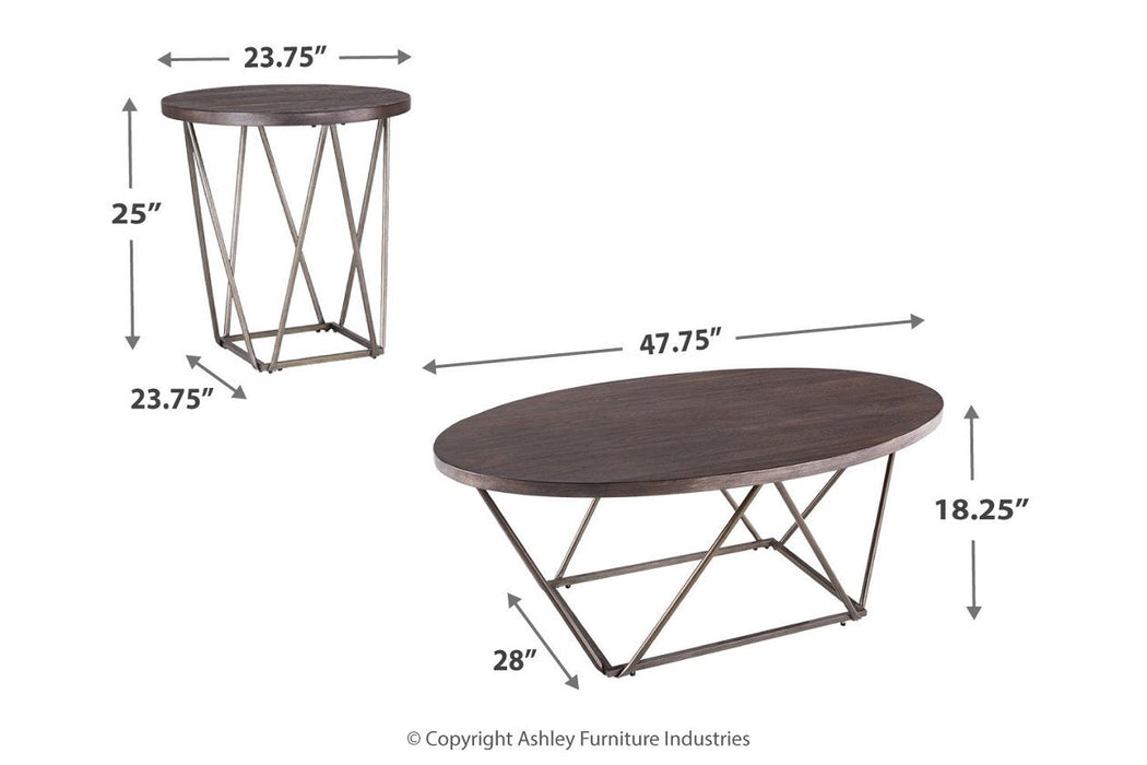 Neimhurst Dark Brown Table (Set of 3) - T384-13 - Gate Furniture