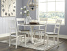 Nelling White-Dark Brown Round Dining Room Set - Gate Furniture