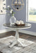 Nelling White/Dark Brown Round Dining Table - Gate Furniture