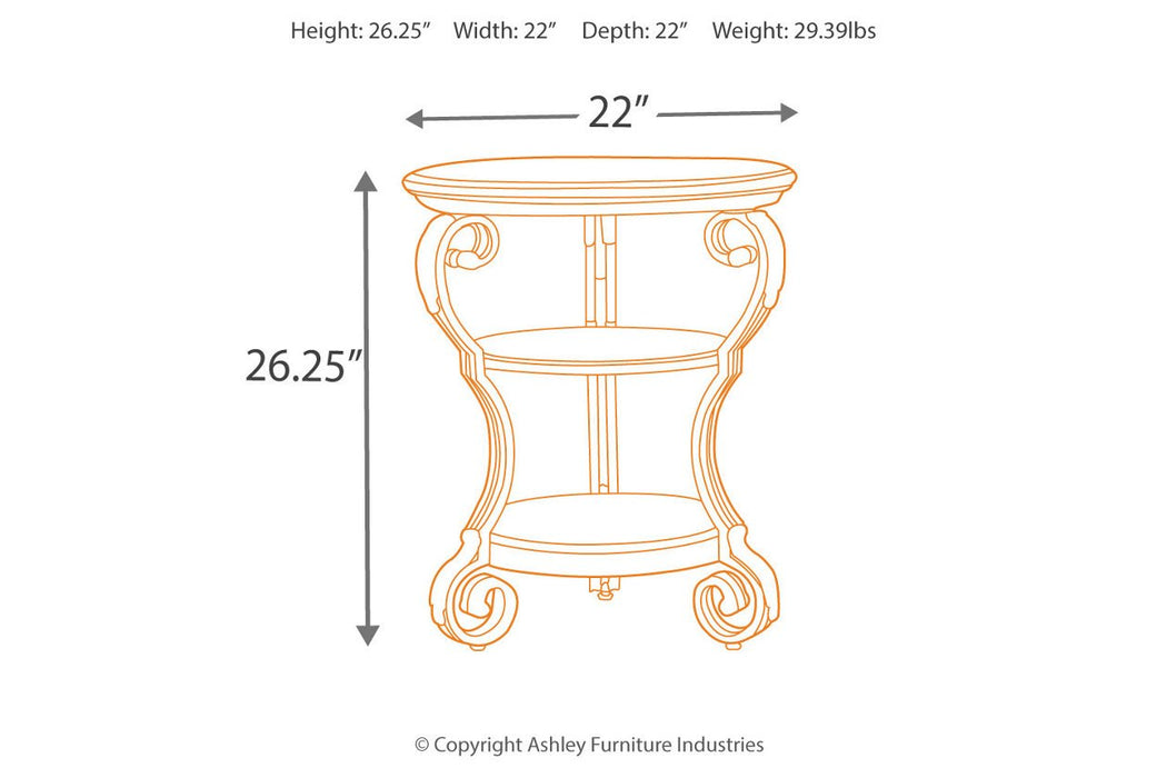 Nestor Medium Brown Chairside End Table - T517-7 - Gate Furniture