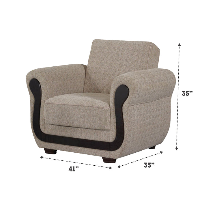 Newark 41 in. Convertible Sleeper Chair in Beige with Storage - CH-NEWARK - In Stock Furniture