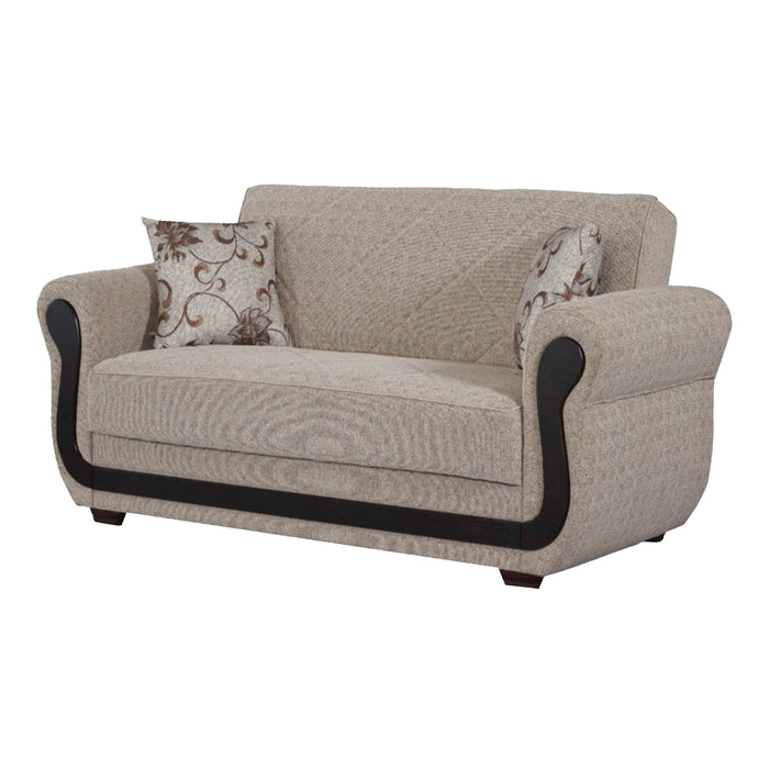 Newark 67 in. Convertible Sleeper Loveseat in Beige with Storage - LS-NEWARK - In Stock Furniture