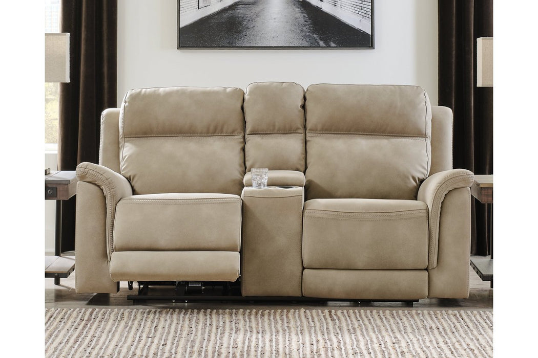 Next-Gen DuraPella Sand Power Reclining Loveseat with Console - 5930218 - Gate Furniture