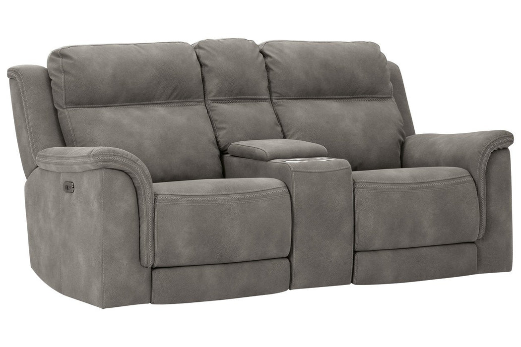 Next-Gen DuraPella Slate Power Reclining Loveseat with Console - 5930118 - Gate Furniture