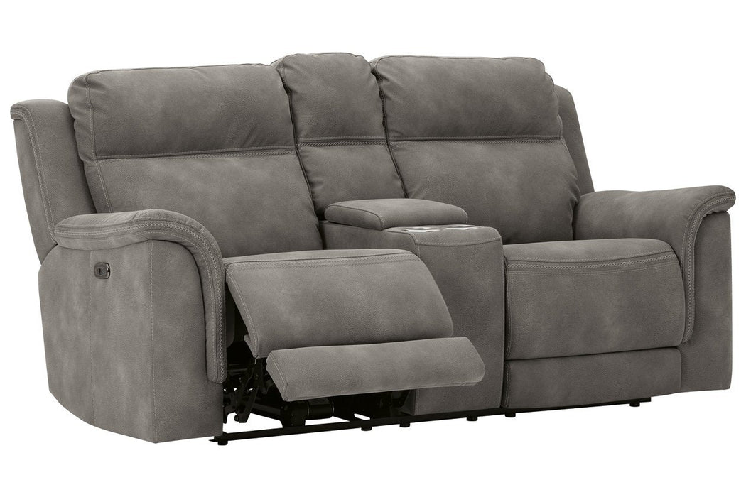 Next-Gen DuraPella Slate Power Reclining Loveseat with Console - 5930118 - Gate Furniture