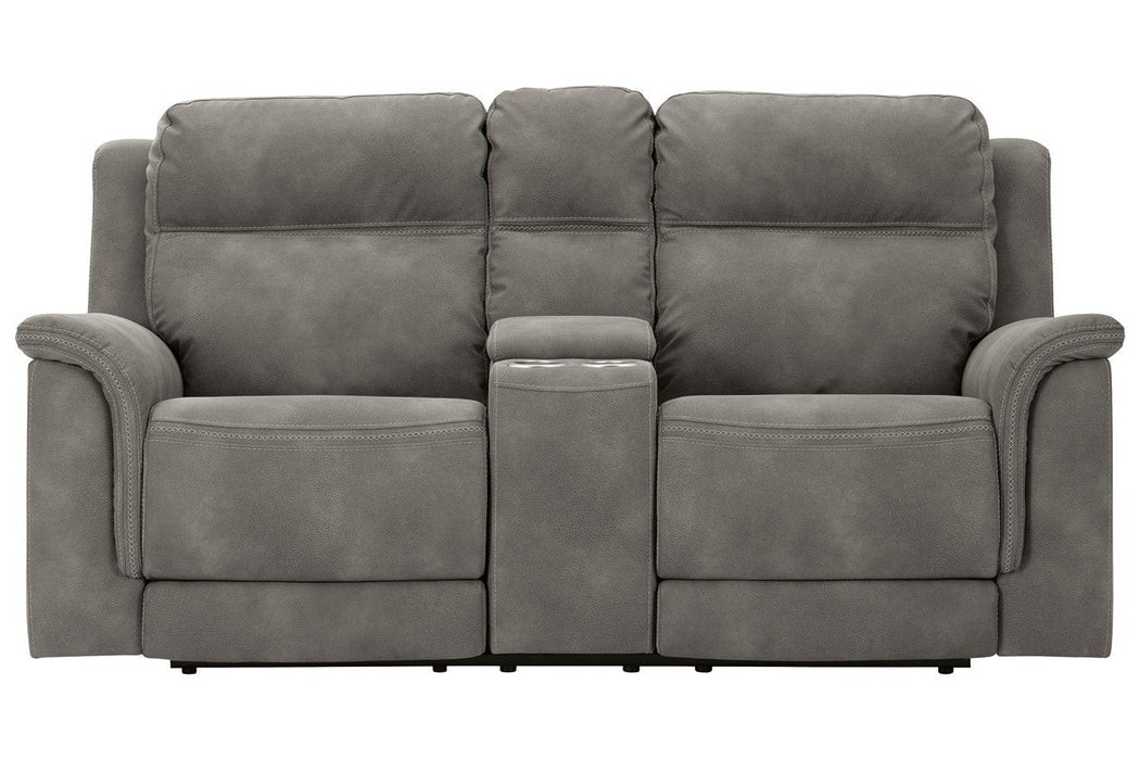 Next-Gen DuraPella Slate Power Reclining Loveseat with Console - 5930118 - Gate Furniture