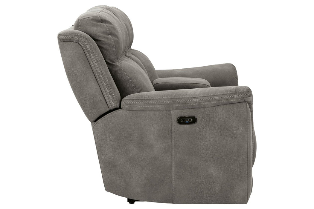 Next-Gen DuraPella Slate Power Reclining Loveseat with Console - 5930118 - Gate Furniture