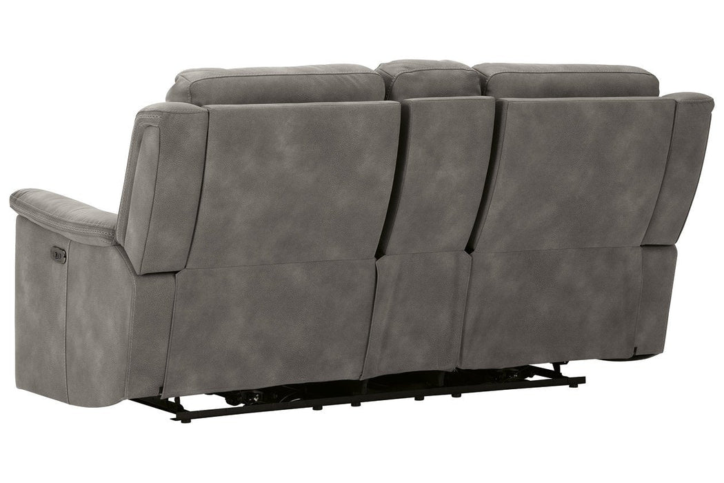 Next-Gen DuraPella Slate Power Reclining Loveseat with Console - 5930118 - Gate Furniture