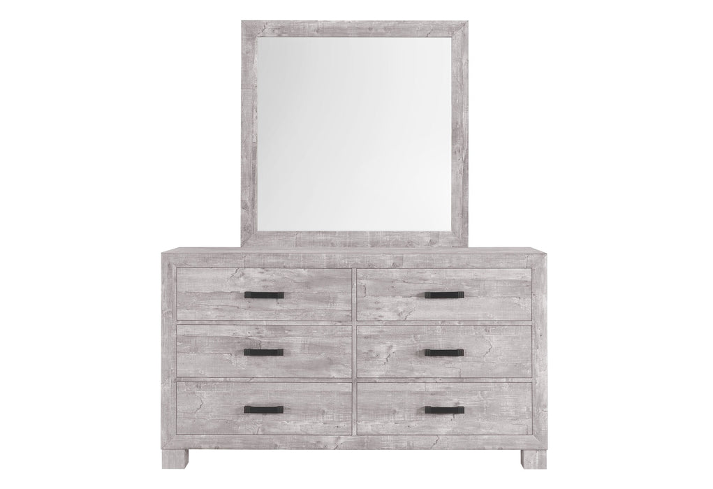 Nolan Grey Queen Bed, Dresser, Mirror, Nightstand - NOLAN-GREY-QB+DR+MR+NS - Gate Furniture