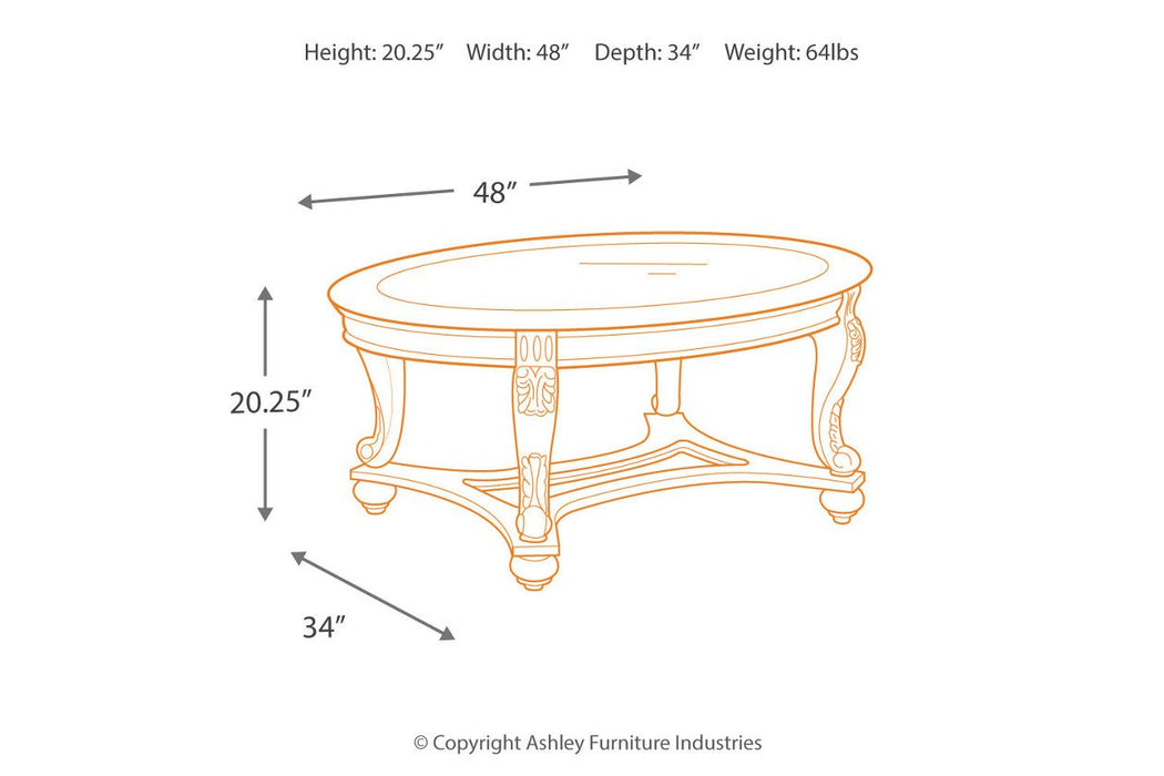 Norcastle Dark Brown Coffee Table - T499-0 - Gate Furniture