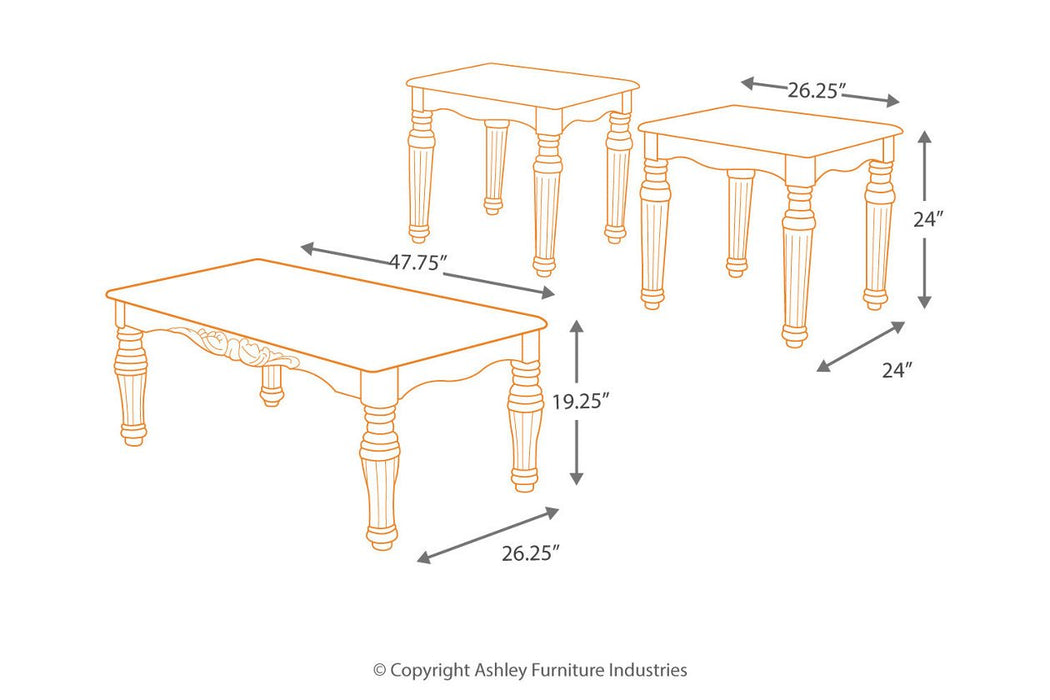 North Shore Dark Brown Table (Set of 3) - T533-13 - Gate Furniture