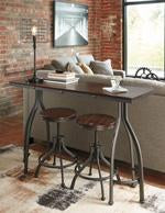 Odium Rustic Brown Counter Height Dining Table and Bar Stools (Set of 3) - D284-113 - Gate Furniture