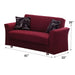 Ohio 61 in. Convertible Sleeper Loveseat in Burgundy with Storage - LS-OHIO - In Stock Furniture