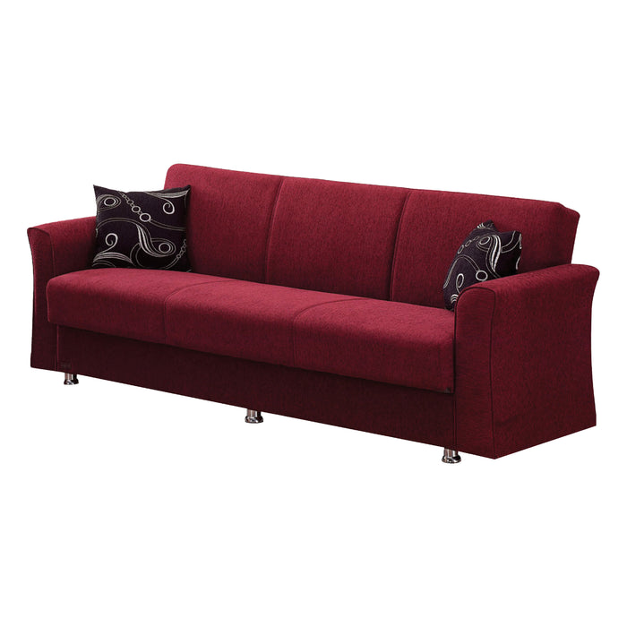 Ohio 89 in. Convertible Sleeper Sofa in Red with Storage - SB-OHIO - In Stock Furniture