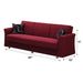 Ohio 89 in. Convertible Sleeper Sofa in Red with Storage - SB-OHIO - In Stock Furniture