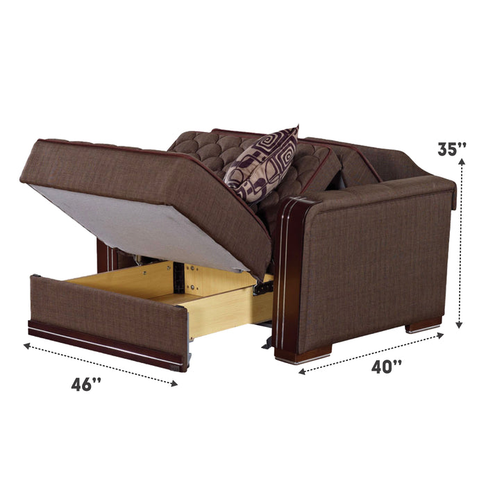 Oregon 42 in. Pull Out Sleeper Chair in Brown with Storage - CH-OREGON - In Stock Furniture