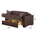 Oregon 64 in. Pull Out Sleeper Loveseat in Brown with Storage - LS-OREGON - In Stock Furniture