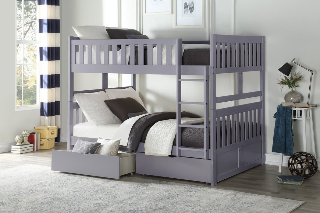 Orion Gray Full/Full Bunk Bed | B2063 - Gate Furniture