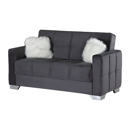 Ottawa 65 in. Convertible Sleeper Loveseat in Grey with Storage - LS-OTTAWA-GRAY - In Stock Furniture