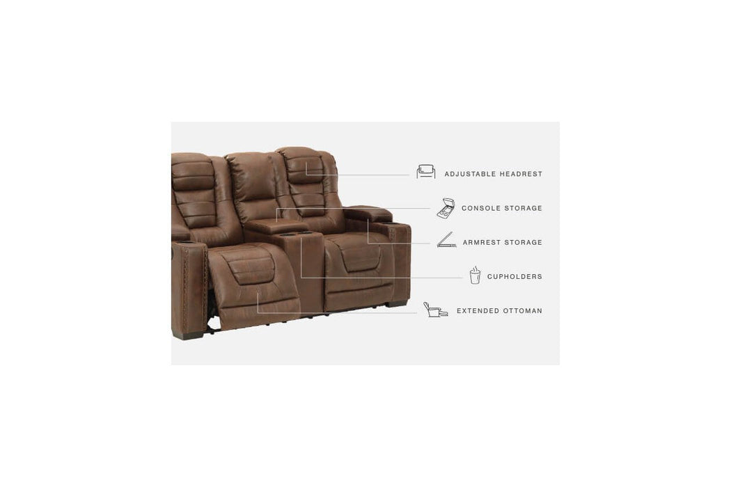 Owner's Box Thyme Power Reclining Loveseat with Console - 2450518 - Gate Furniture