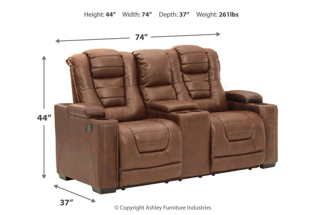 Owner's Box Thyme Power Reclining Loveseat with Console - 2450518 - Gate Furniture