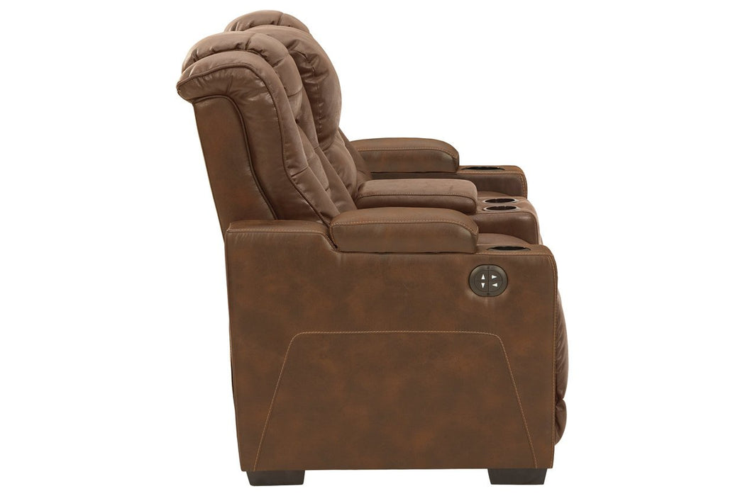 Owner's Box Thyme Power Reclining Loveseat with Console - 2450518 - Gate Furniture