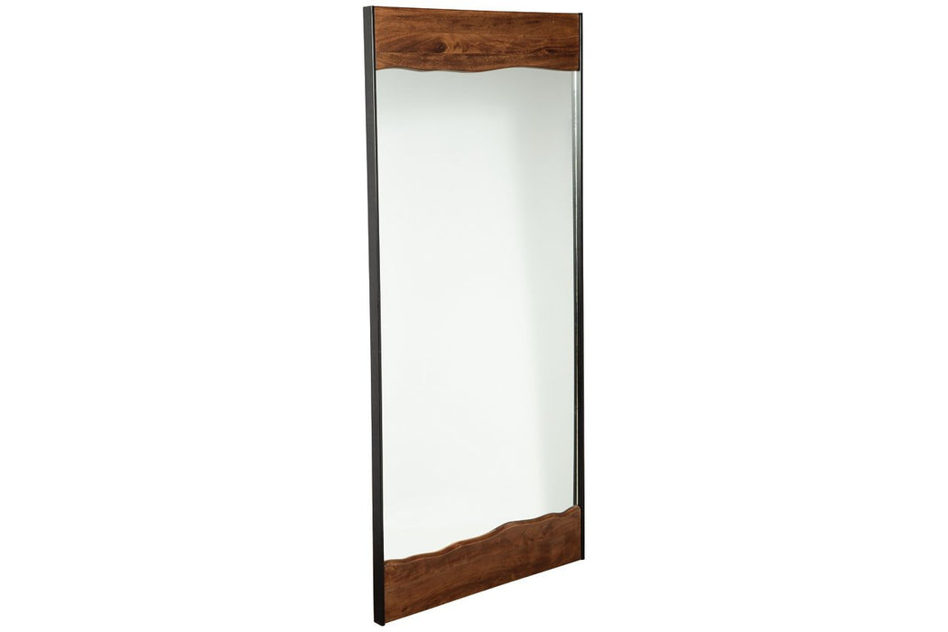 Panchali Brown/Black Floor Mirror - A8010197 - Gate Furniture