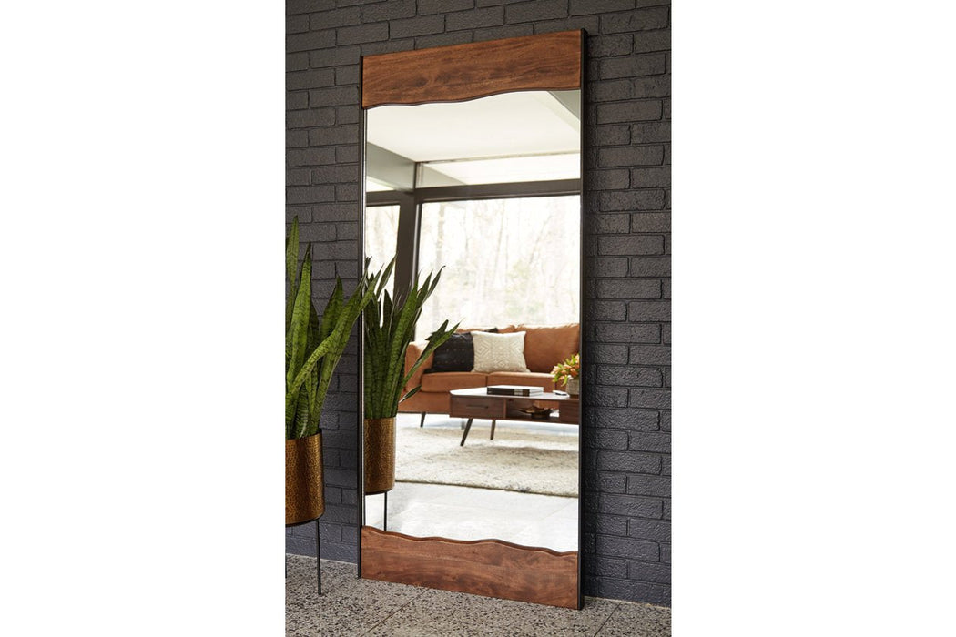 Panchali Brown/Black Floor Mirror - A8010197 - Gate Furniture