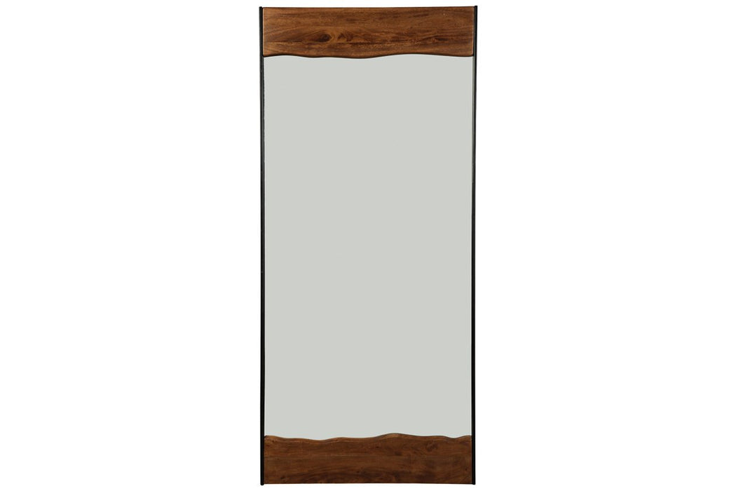 Panchali Brown/Black Floor Mirror - A8010197 - Gate Furniture