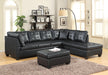 Papaver Black Sectional With Ottoman - Gate Furniture