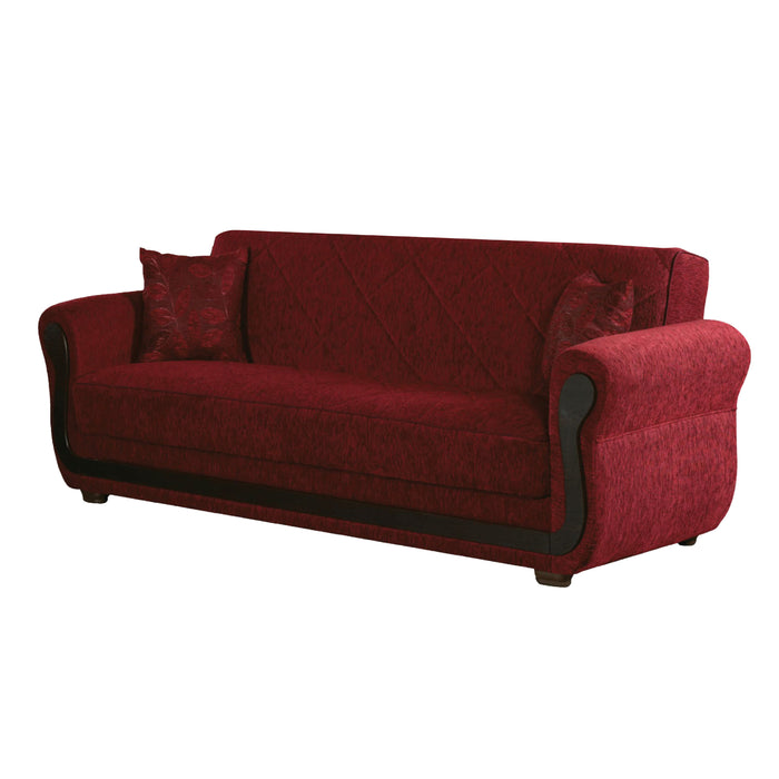 Parkave 91 in. Convertible Sleeper Sofa in Red with Storage - SB-PARKAVE - In Stock Furniture