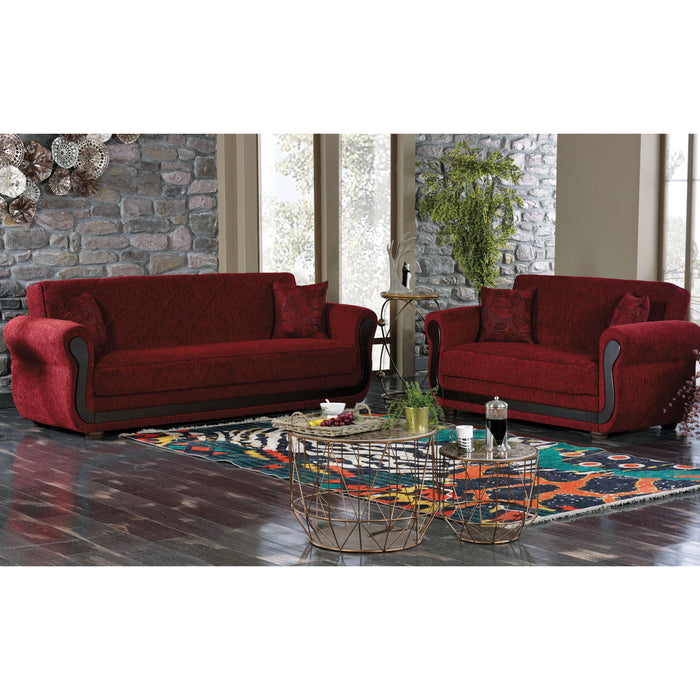 Parkave 91 in. Convertible Sleeper Sofa in Red with Storage - SB-PARKAVE - In Stock Furniture