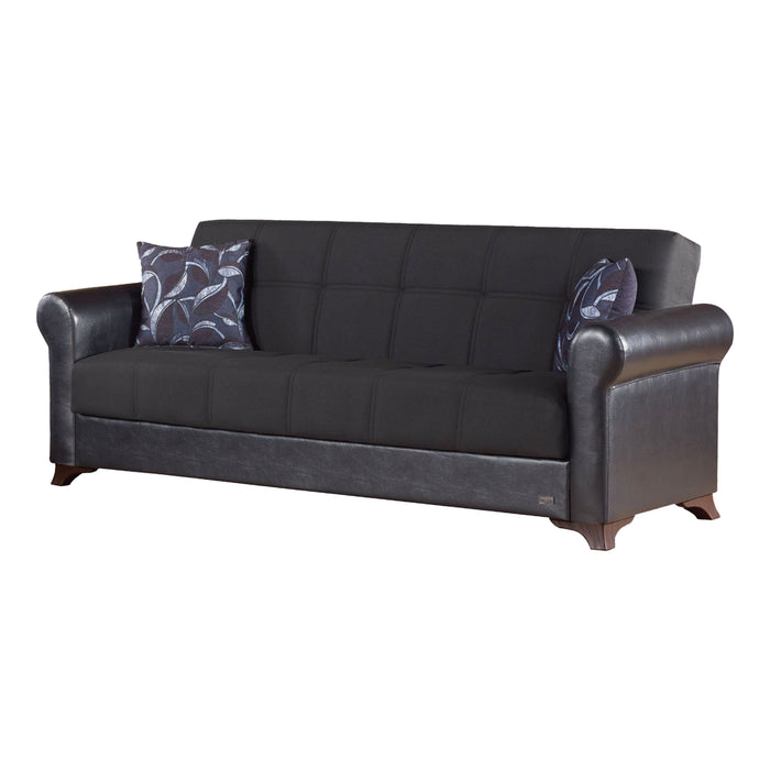 Passaic 90 in. Convertible Sleeper Sofa in Black with Storage - SB-PASSAIC - In Stock Furniture