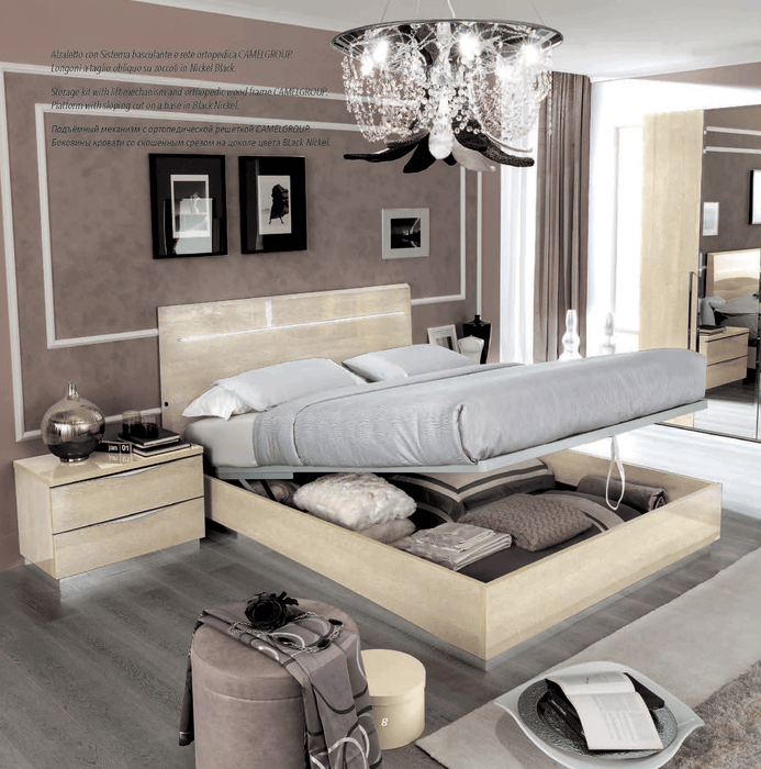 Platinum Legno Bed Ivory Betullia Sabbia Queen - In Stock Furniture