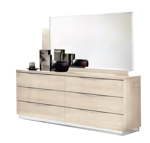 Platinum Legno Double Dresser/Single Dresser/Mirror Ivory Set - In Stock Furniture