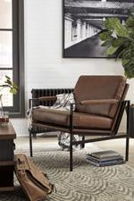 Puckman Brown/Silver Finish Accent Chair - A3000193 - Gate Furniture