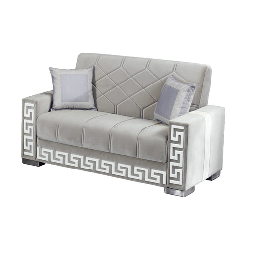 Queens 60 in. Convertible Sleeper Loveseat in Gray with Storage - LS-QUEENS-2022 - In Stock Furniture