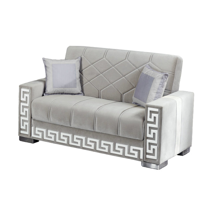 Queens 60 in. Convertible Sleeper Loveseat in Gray with Storage - LS-QUEENS-2022 - In Stock Furniture