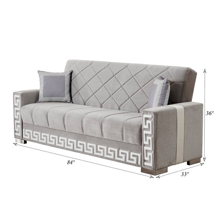 Queens 84 in. Convertible Sleeper Sofa in Gray with Storage - SB-QUEENS-2022 - In Stock Furniture