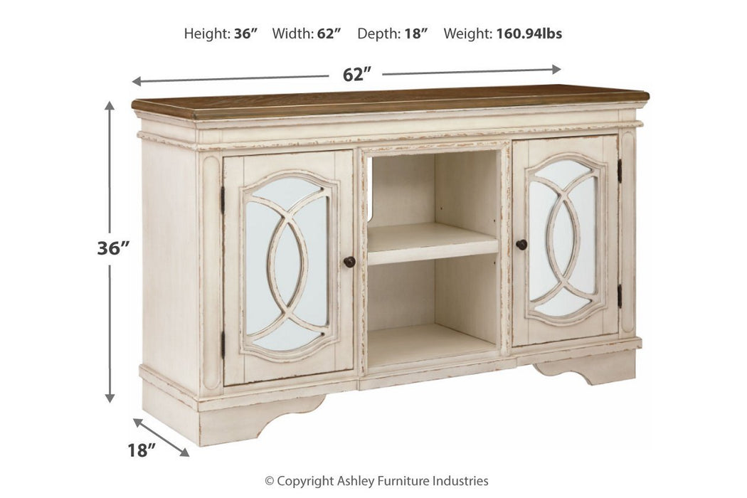 Realyn Chipped White 62" TV Stand - W743-48 - Gate Furniture