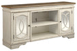 Realyn Chipped White 74" TV Stand - W743-68 - Gate Furniture