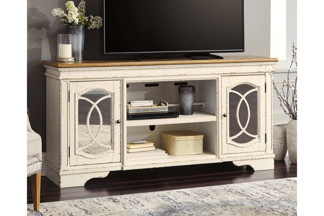 Realyn Chipped White 74" TV Stand - W743-68 - Gate Furniture