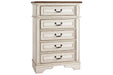 Realyn Chipped White Chest of Drawers - B743-45 - Gate Furniture