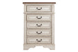 Realyn Chipped White Chest of Drawers - B743-45 - Gate Furniture