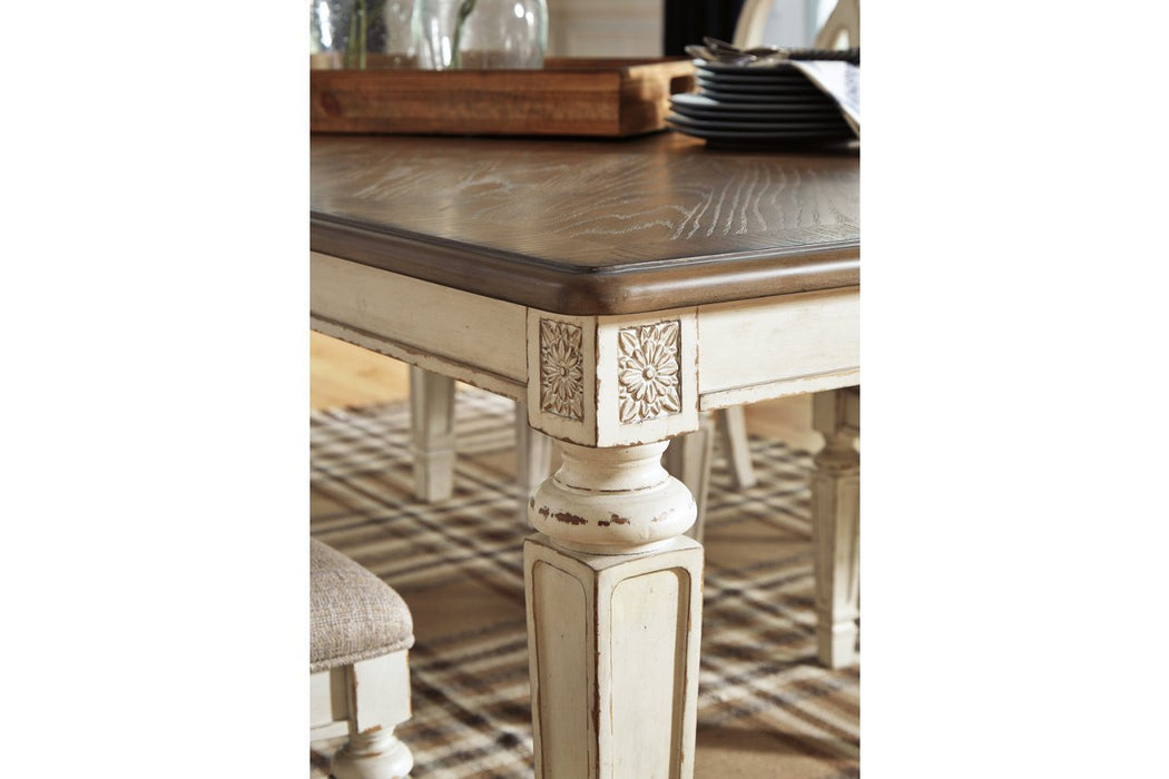 Realyn Chipped White Dining Extension Table - D743-45 - Gate Furniture