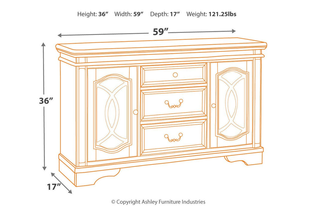 Realyn Chipped White Dining Server - D743-60 - Gate Furniture